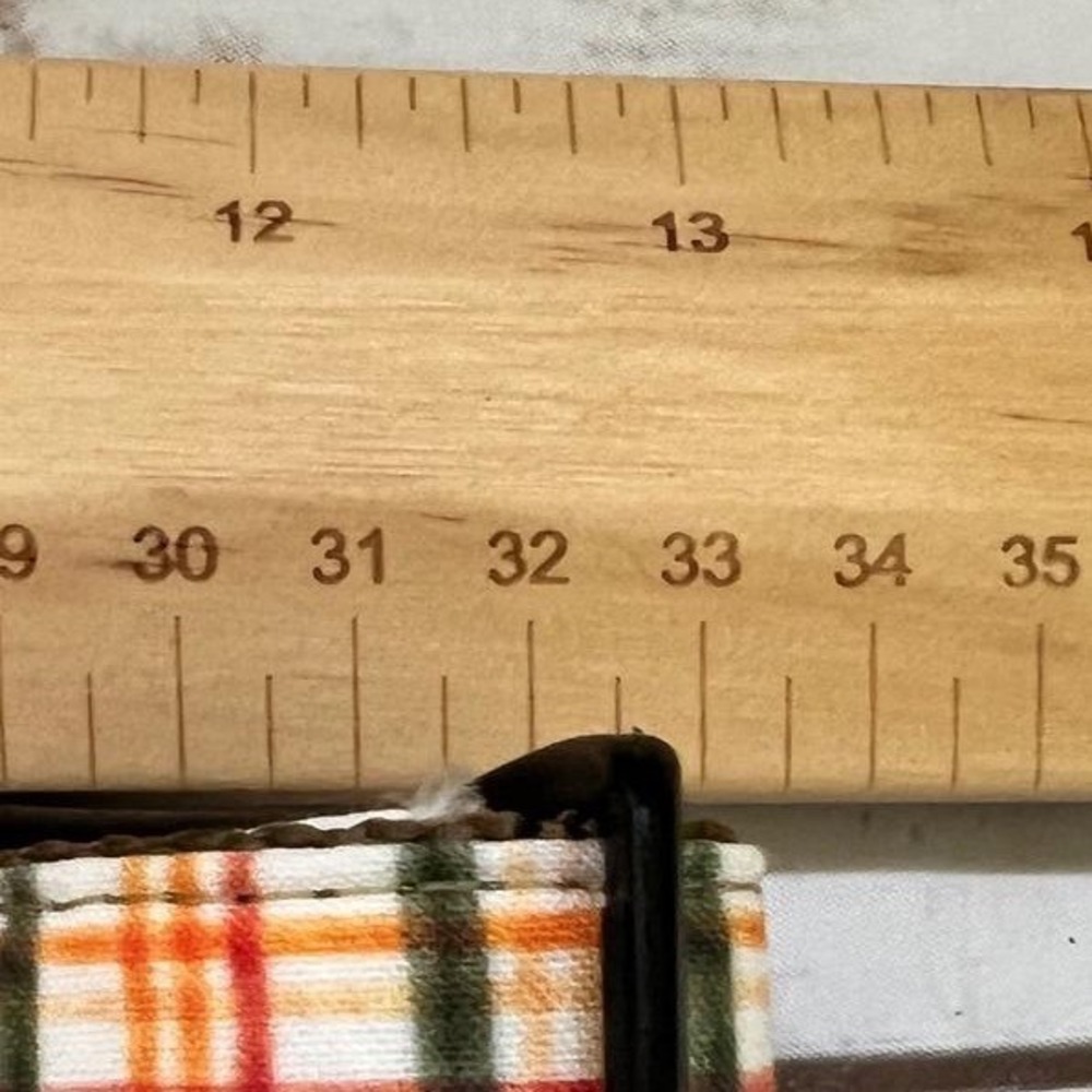 Wylie Wags Dog Collar Orange Green Plaid Adjustable 1.5 Inch Wide L/XL - Picture 5 of 6